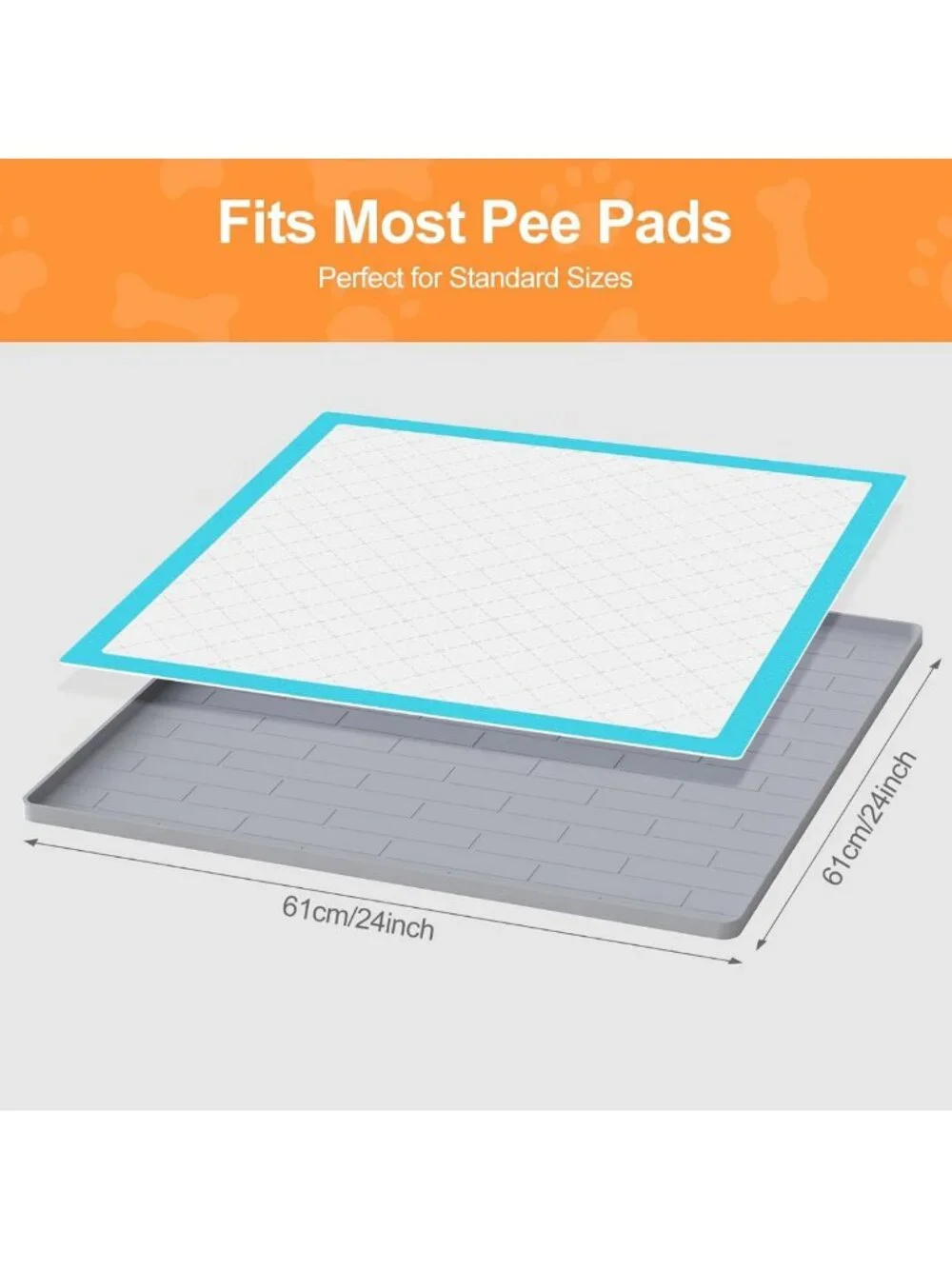 Non-Slip Dog Pee Pad Holder, Leak-Proof Potty Training Tray, 24